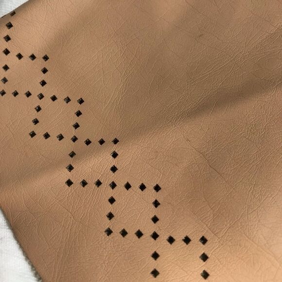 Club Monaco Tan Faux Leather Lazer cut  Skirt 8 - Picture 10 of 14